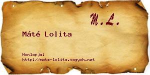 Máté Lolita névjegykártya
